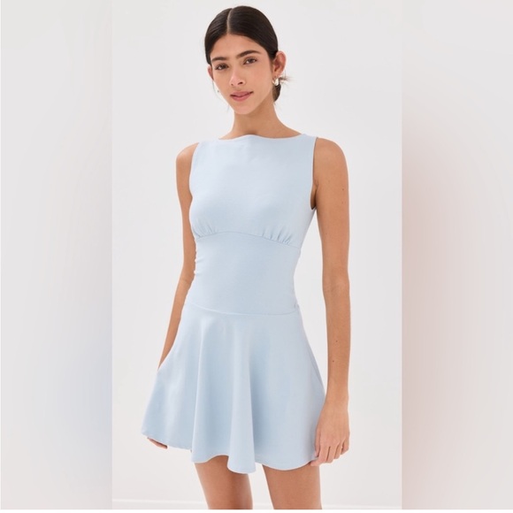Reformation Mayve Knit Dress, blue SIZE LARGE 1660 - Picture 1 of 9